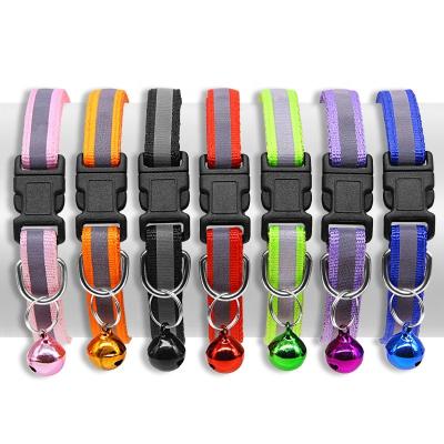 China Adjustable Thoughtful Dog Collar with Bell Nylon Rope Cat Collar for Puppy and Kitten for sale