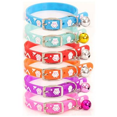 China Stocked Adjustable Soft Silicone Pet Collar With Bells For Dog And Cat for sale