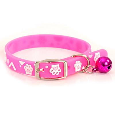 China Adjustable Stocked Dog Collar Silicone Pet Collar With Bell For Puppy And Cat for sale