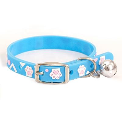 China Stocked Custom Adjustable Rubber Dog Collar Pet Collar With Bell For Puppy And Cat for sale