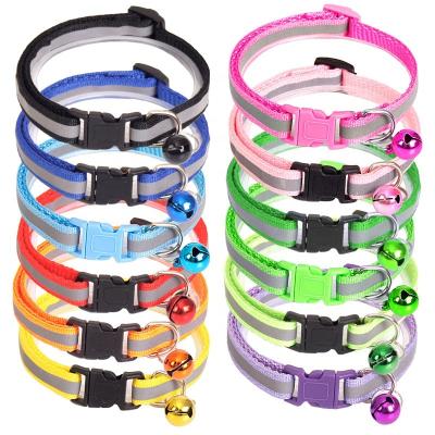 China Cat Collar Nylon Adjustable Reflective With Bell Rope Pet Collar For Dog And Kitten for sale