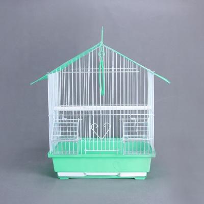 China Stainless Steel Stocked Breeding Bird Cage With Handle And Feeding Bowl For Parakeet Canary Parrot for sale