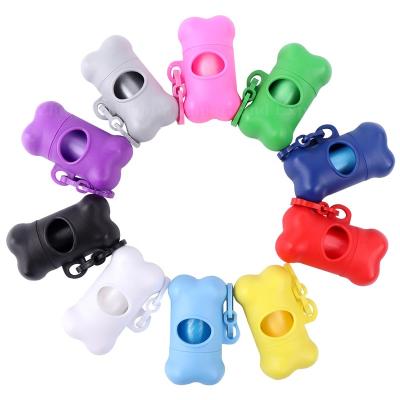 China Dog Poop Bag Dispenser Matt Bone Shape Portable Multi Color Pet Bag Stocked Waste Rack for sale