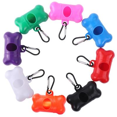 China Custom Stocked Dog Poop Bag Dispenser Shiny Bone Shape Multi Color Pet Waste Bag Holder for sale