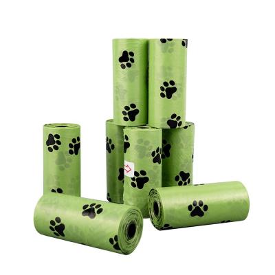 China Sustainable Degradable Bag Eco Friendly 8 Rolls Dog Poop Leak Proof Pet Waste Bag / Box for sale