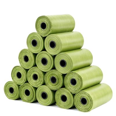 China Sustainable Degradable Dog Poop Bag 16 Rolls Packed In Gift Box Leak Proof Green Pet Waste Bag for sale