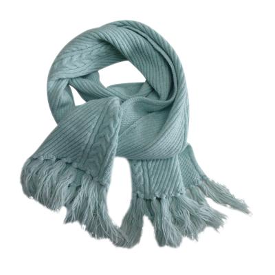 China Long 2021 Fashion Custom Fringe Knitted Winter Knit Cashmere Scarves Wool Sweater Scarf Acrylic Squishy Women for sale