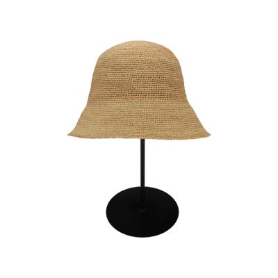 China 100% Summer Wide Brim Fisherman Straw Hat Women's Warm Raffia Lafite Grass Brim Sun Hat for sale