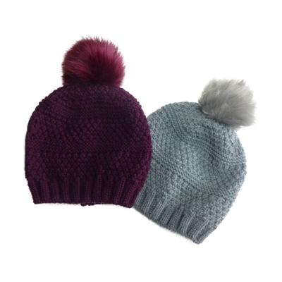 China COMMON MADE TO ORDER knitted adult multicolor wool hat with pom poms for sale