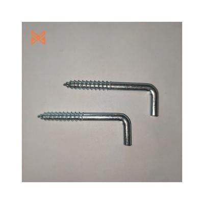 China Customized Zinc Plated Wood Pan Screw Hooks Stainless Steel L Type Screw Hooks for sale