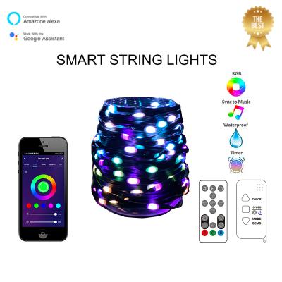 China Minimalist Tuya Smart WiFi LED Color String Lights Dreamcolor 10m RGB RGBIC USB Magical Alexa Music Sync APP Control for sale