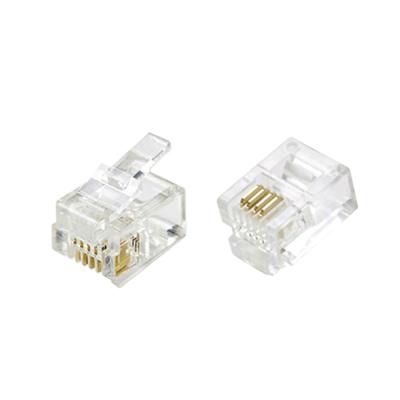 China Telephone Cat3 RJ11 Plug 6P4C Telephone Cord Male RJ11 Modular Connector for sale