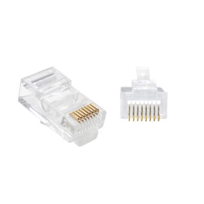 China Network pass through RJ45 Cat5e 8P8C Lan Cable Male Connector for sale