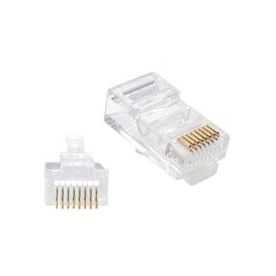 China 8P8C network CAT5E CAT5 male plug pass through modular RJ45 jack for sale