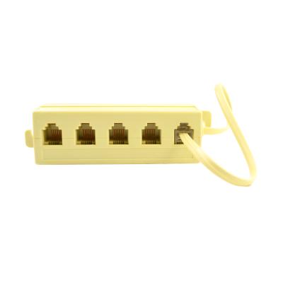 China Modular Line Splitter Adapter RJ11 6P4C Jack 5 Way Outlet Telephone Telephone Socket for sale