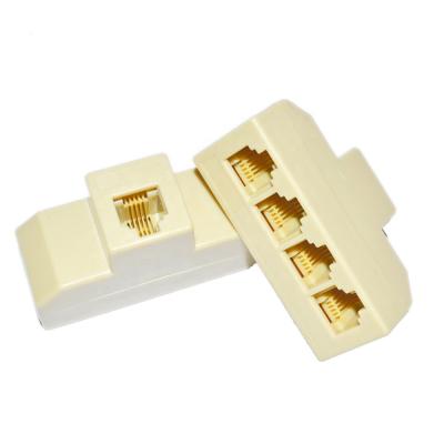 China Phone 4 Ports 6P4C Female Splitter 6P4C RJ11 Adapter for sale