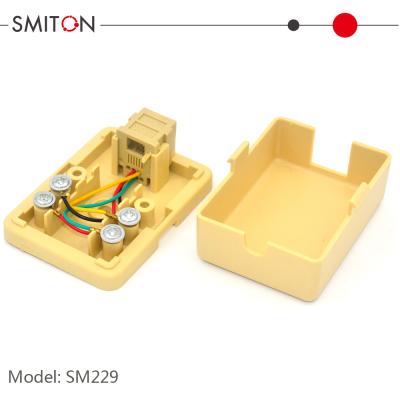 China abs in 6pin rosette mount 4 core terminal rj11 telephone stock outdoor junction box for sale