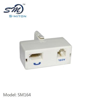 China Other rj11 parallel splitter 6P2C rj11 ADSL 2 way telephone splitter for sale