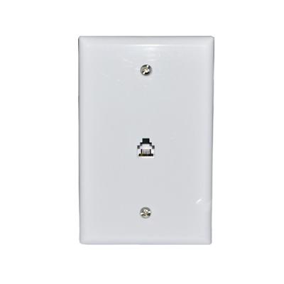 China ABS 1 Left Front Wall Plate Plate With RJ11 6P4C Keystone Jack for sale