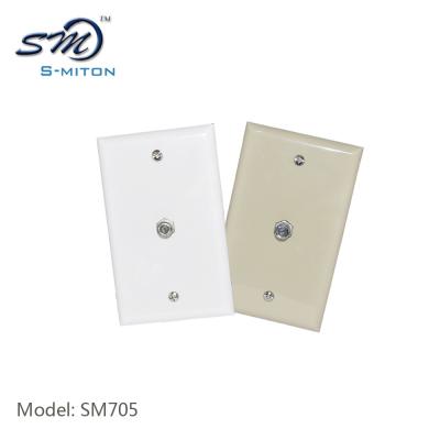 China Network or telephone wall faceplate with coaxial f-type jacks for sale