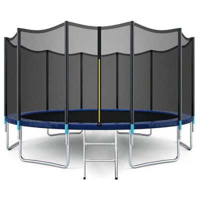 China With Blue Indoor&Outdoor Kids Protective Net Garden Round House Trampolines With Enclosures, Jumping Trampoline For Kids for sale