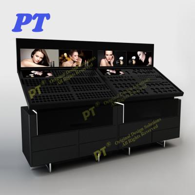 China China Suppliers Luxury Black Cosmetic Retail Shelf Floor Lipstick Makeup Display Rack Tester for sale