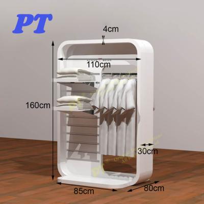 China Luxury Wooden Clothing Display Rack Retail Wooden Clothes Show Racks for sale