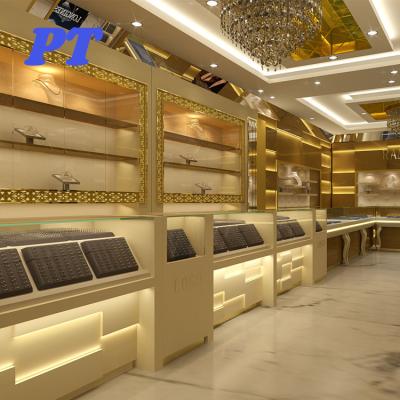 China Luxury Gold Jewelry Store Furniture Interior Design Ideas Latest Showroom Design for sale