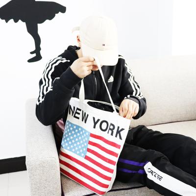 China Natural Rope Handle Canvas Bag Cotton Shopping Bags With Logo Printing Cotton Bag Custom Made for sale