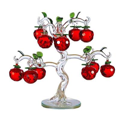 China New Design China Home Decor Fruit Collection Crystal Party Supplies Crystal Apple Tree Crafts for sale