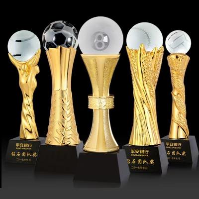 China Wholesale Professional Customized 3d Europe Champion Football Club Award Etched Sports Football Crystal Trophy for sale