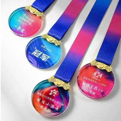 China China Crystal Medal Custom Gold Student List Medal Children's Hanging Medal Customized Competition Prize for sale