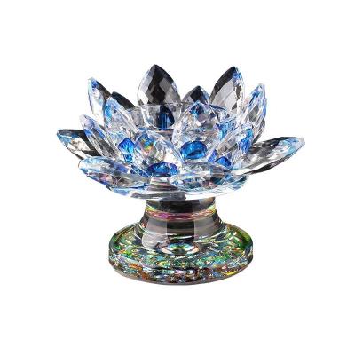 China Butter Glass Lotus Lamp Europe Lotus Candlestick Candlestick Craft Glass Ornaments for sale