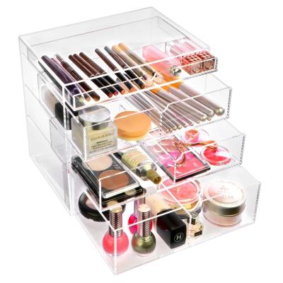 China Morden Acrylic Makeup Storage / Clear Acrylic Makeup Organizer Drawers for sale