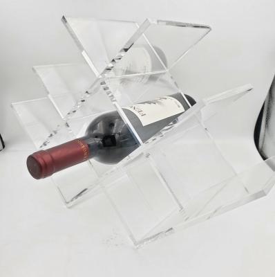 China Morden Clear Acrylic Wine Display Stand / Store Wine Rack / Wine Rack Display for sale