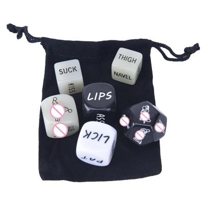 China Sexy Sex Toy 6pcs Black Dice 6 Sides Best Online Sex Toy Adult Game Dice For Male Women Sexy Posture Flirting Custom Dice for sale