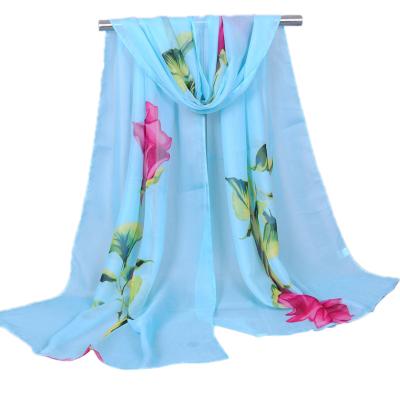 China 2020 fashion good quality fashion rose small long scarf silk Anti-sun towel hijab scarf in stock for sale