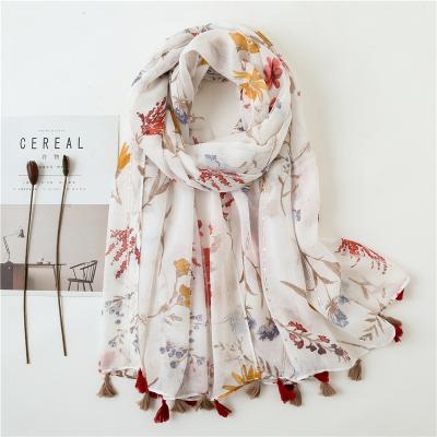 China 2019 Fashion Customize Scarf Sequins Flower Printed Muslim Scarf Shawls Hijabs for sale