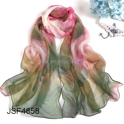 China National Lotus Pond Moonlight Scarf Wholesale Daily Use Decoration Women Long Scarf for sale