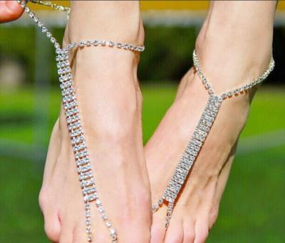 China 2020 hot fashion beach foot ornaments bride anklets style diamond anklets for sale