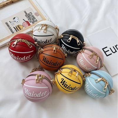 China Fashion Wholesale Cheap High Quality Unique Cute Kids Basketball Ball Shape Kids Pinch Mini Handbags Trendy for sale