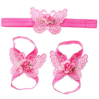 China Hot Wholesale DIY Fashion Style Butterfly Baby Shoes Flower Anklet For Baby for sale