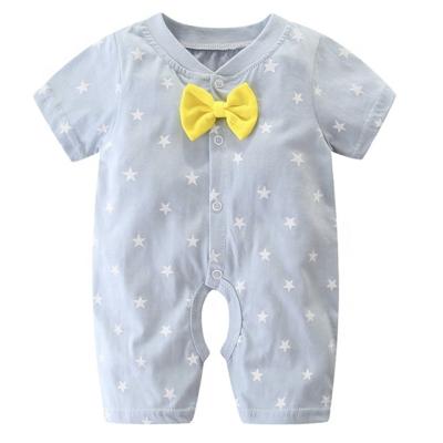 China Various Designs Comfortable Short Sleeve Infant Romper Printed Sheer Cotton Baby Romper for sale