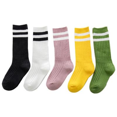 China Antibacterial Solid Color Socks Spring Autumn Girl Socks Good Elastic Kids Socks for sale