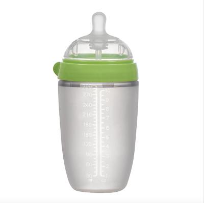 China Wide-Neck 300ml Food Grade BPA Free Liquid Silicone Baby Feeding Bottles for sale