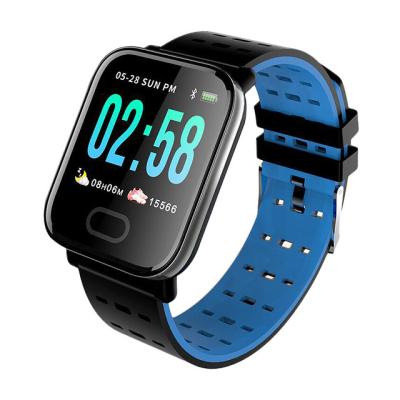 China Touch Screen China smart watch wholesale a6 smartwatch blood oxygen heart rate sleep monitor sports bracelet fitness with silicone wristband for sale