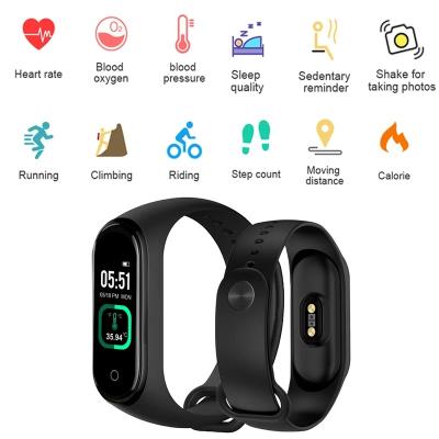 China Color Touch Screen Sports Bracelet Wrist Band Heart Rate Heart Rate Blood Pressure m5 Smartwatch m4 Smart Watch Pro With Temperature Sensor for sale