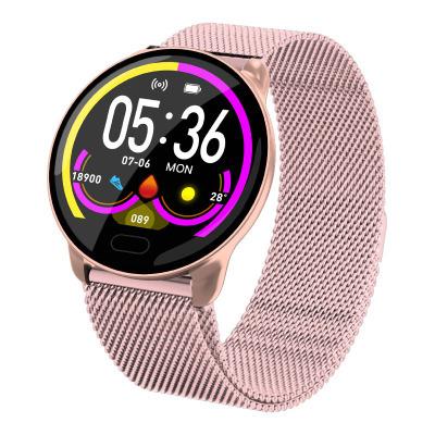 China Touch Screen Milan Mesh Mounted Gold Wrist Band Heart Rate Blood Pressure Fitness Smartwatch k9 Smartwatch Series 6 For Android IOS for sale