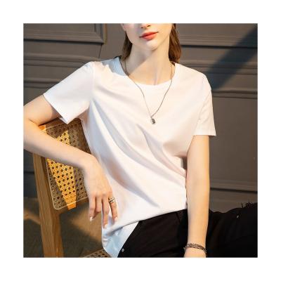 China The Other Loose Simple Basic Round Neck Sleeve V-Neck Slim Fit Short T-Shirt Women T-shirt for sale