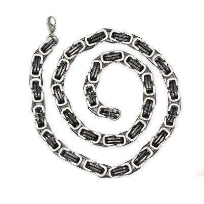 China RB CLASSIQUE silver and black square chain necklace men's chains name necklace personalized necklace jewelry for men and women for sale